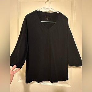 Coldwater Creek Black 3/4 Sleeve Shirt. Fits like 1X.
